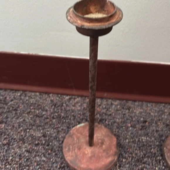 2 bronze candle holders with beaded shades. From Pier 1. - Picture 3 of 7